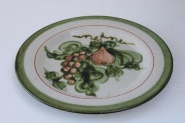vintage Louisville pottery, Harvest pear hand painted stoneware dinner plate, John B Taylor back stamp