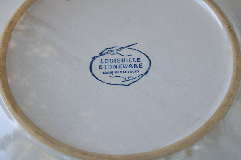 vintage Louisville stoneware, John B Taylor Harvest pear hand painted pottery, large dinner plates