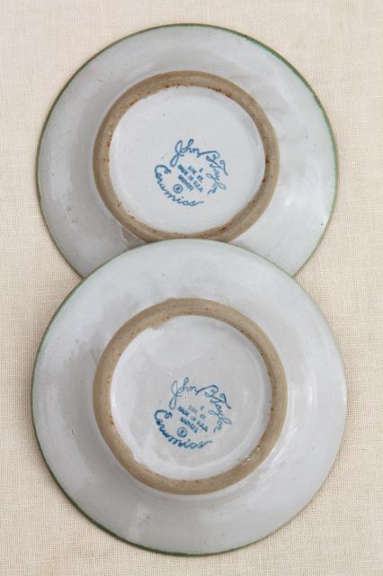 vintage Louisville stoneware pottery Harvest bread & butter plates, John B Taylor ceramics