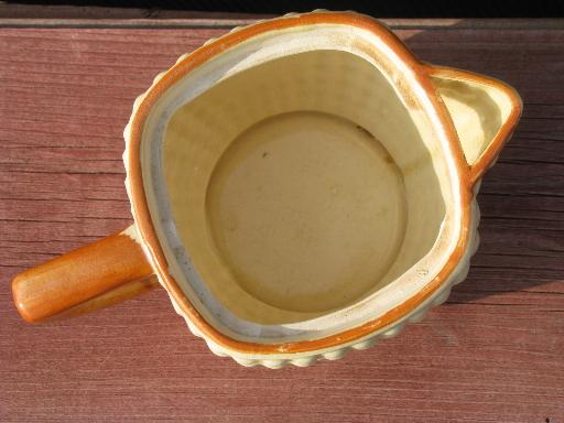 vintage Made in Japan kitchenware, ceramic lemon reamer and juicer pitcher