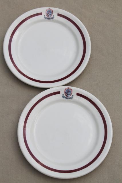 vintage Madison Club restaurant china plates w/ Wisconsin badger arms