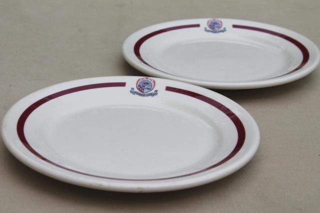 vintage Madison Club restaurant china plates w/ Wisconsin badger arms