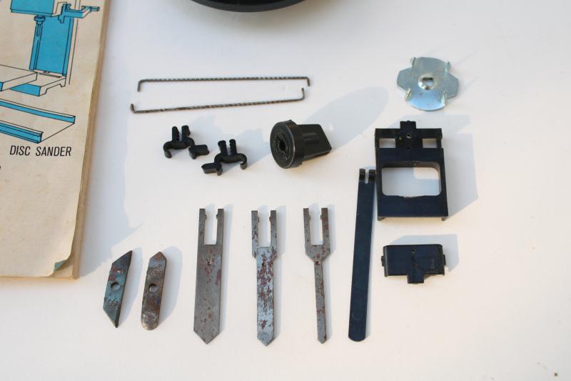 vintage Mattel Power Shop parts unit with case, toy shopsmith woodworking power tools