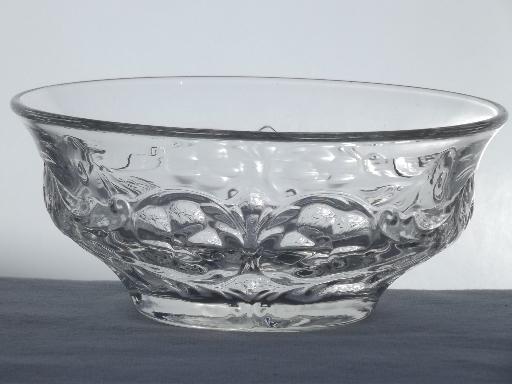 vintage McKee rock crystal depression glass, set of 10 soup / cereal bowls