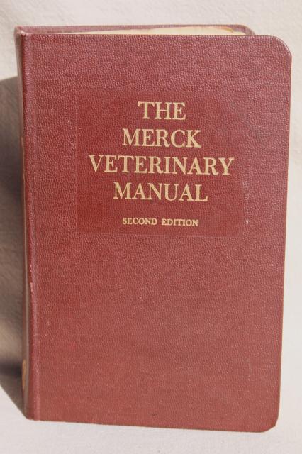 vintage Merck Manual medical book, 2nd edition Merck Veterinary Manual 1961