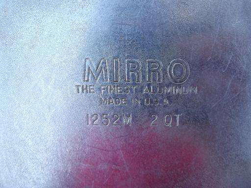 vintage Mirro aluminum pan w/ steam vent lid for vegetables or saucepan