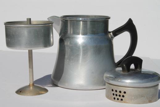 Mid Century Chrome Montgomery Ward Signature Percolator Coffee Pot 25 Cup  Capacity 