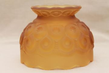 vintage Moon & Stars pattern frosted amber glass shade for candle lamp fairy light