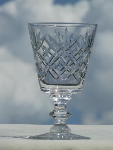 vintage Morgantown glass water goblets, Starlight stemware glasses set 