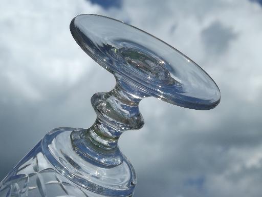 vintage Morgantown glass water goblets, Starlight stemware glasses set 