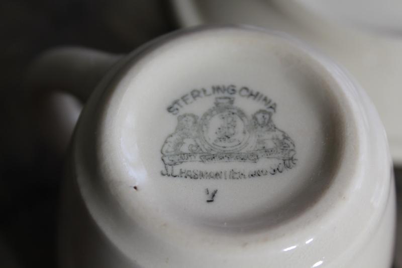vintage Nestle's cocoa mug, adobe tan British restaurant china cup & saucer w/ Scottish Sterling mark