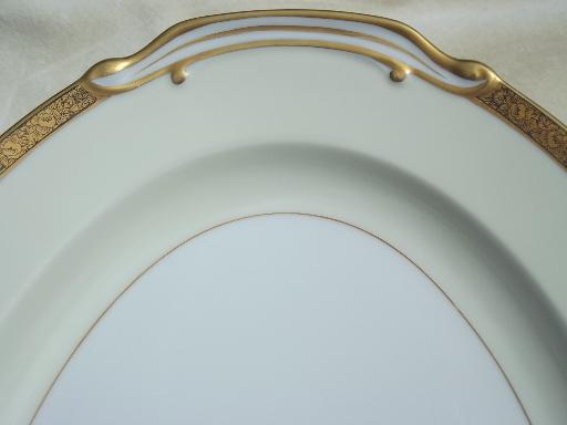 vintage Noritake Goldkin encrusted gold band china, large turkey platter