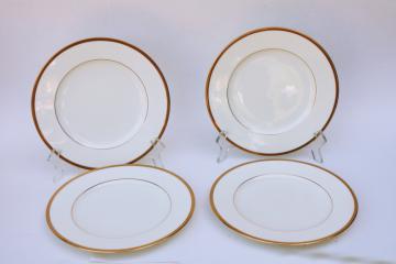 vintage Noritake Troy pattern salad plates, wedding band china ivory w/ gold