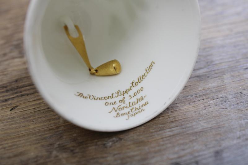 vintage Noritake bone china The Kissing Bell mistletoe bell ornament