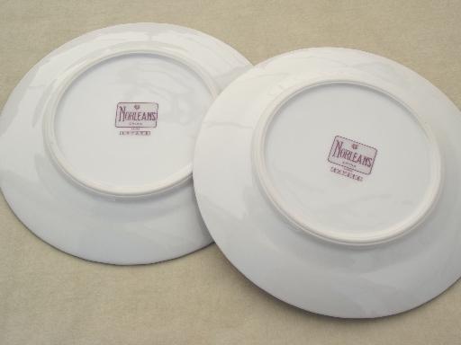 vintage Norleans - Japan fine china, Estate white china side plates set