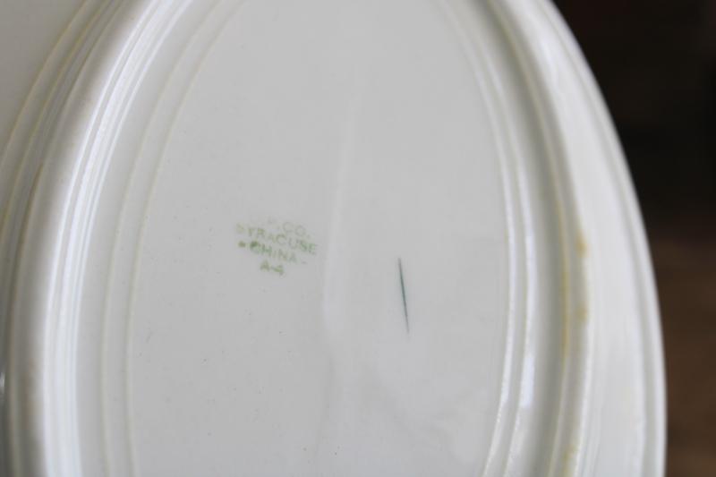 vintage Onondaga Pottery Syracuse china white ironstone restaurant platter Acacia