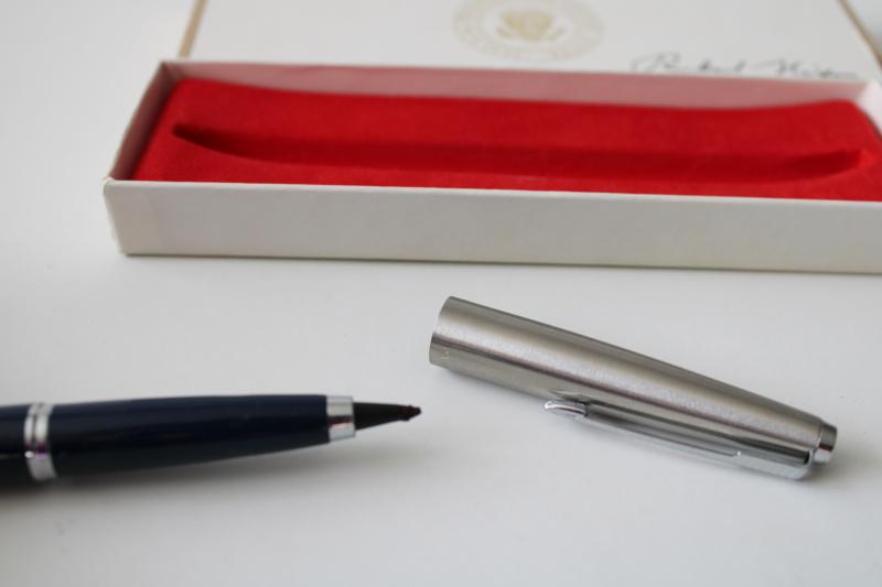 vintage Parker ballpoint pen, Richard Nixon The White House print signature & seal
