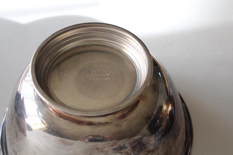 vintage Paul Revere bowls in graduated sizes, silverplate not sterling silver