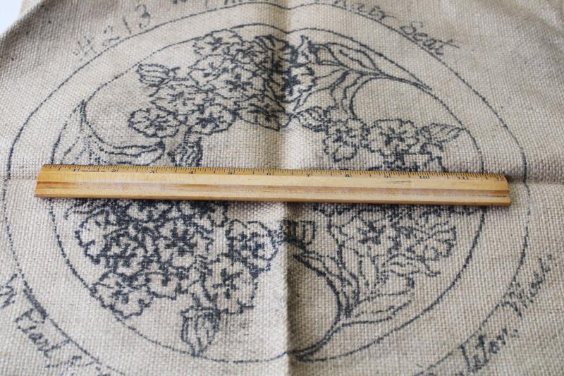vintage Pearl McGown burlap canvas for phlox hooked chair mat rug hooking