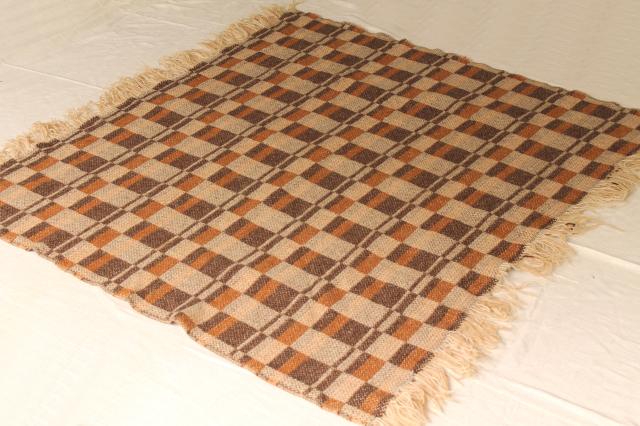 vintage Pendleton wool blanket, fringed camp blanket / throw in warm fall colors