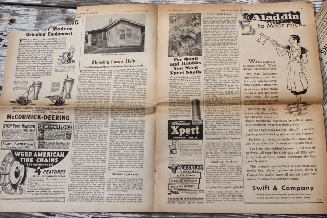 vintage Prairie Farmer newspapers, 1930s  depression era farm magazines lot