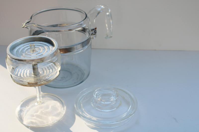 vintage Pyrex flameware glass stovetop coffee pot percolator 9 cup 7759