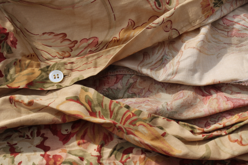 vintage Ralph Lauren Guinevere floral cotton sateen fabric king size duvet cover