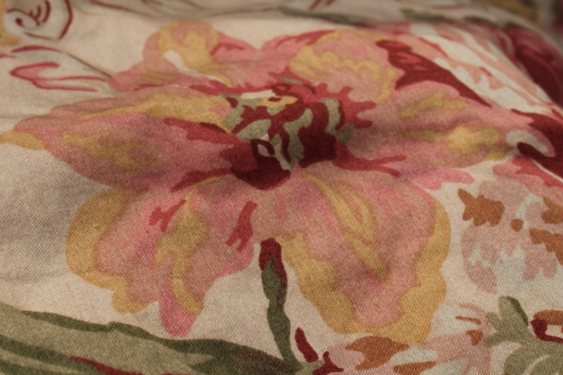 vintage Ralph Lauren Guinevere floral cotton sateen fabric king size duvet cover