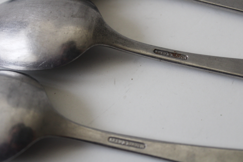 vintage Reed  Barton soup spoons, USN military grade stainless US Navy