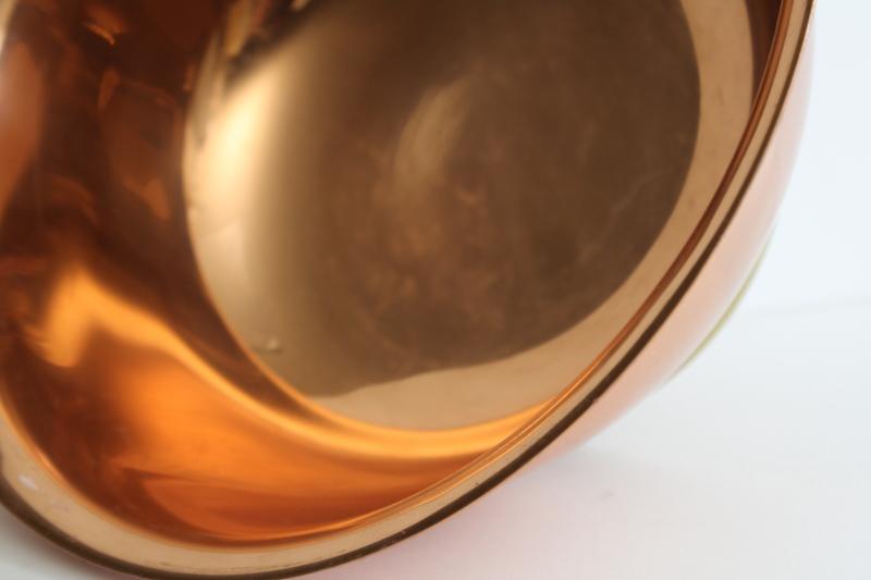 vintage Revere bowl, copper w/ brass footed shape centerpiece bowl