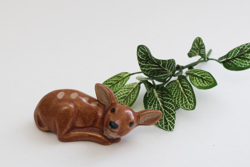 vintage Rosemeade pottery tiny baby deer fawn figurine shaker, salt or pepper