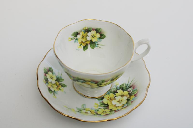 vintage Royal Albert yellow primroses tea cup & saucer, friendship series