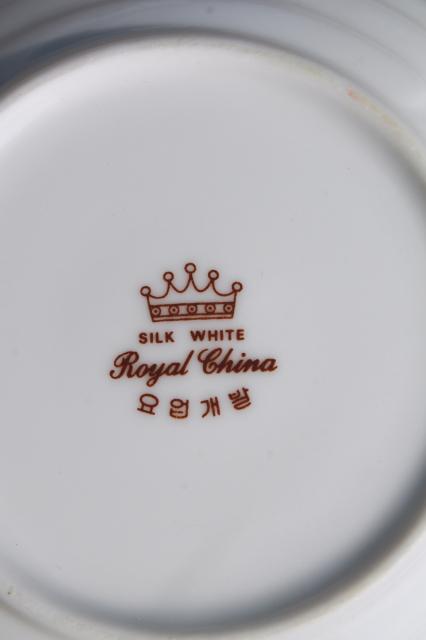 vintage Royal China Korea silk white floral pattern covered bowls or ...