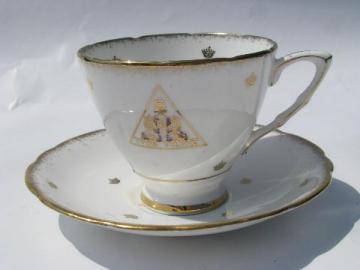 vintage Royal Stafford ''Iyob Filiae - Daughters of Job'' Freemasons cup & saucer