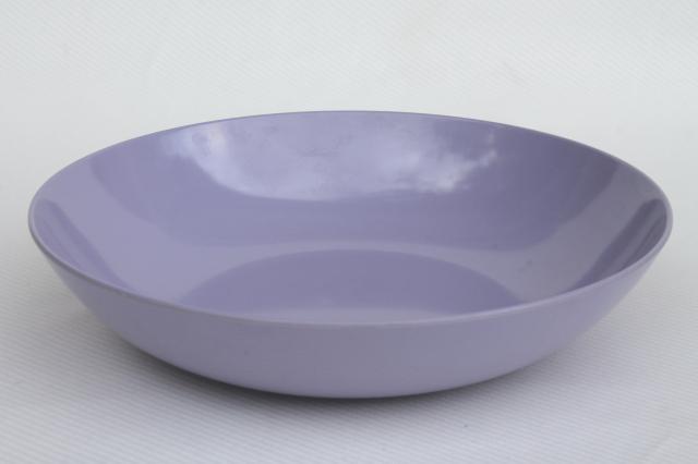 vintage Royalon melmac salad / serving bowl, purple violet solid lavender color