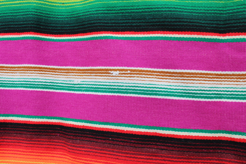 vintage Saltillo Mexican Indian blanket, serape stripes on green southwest style