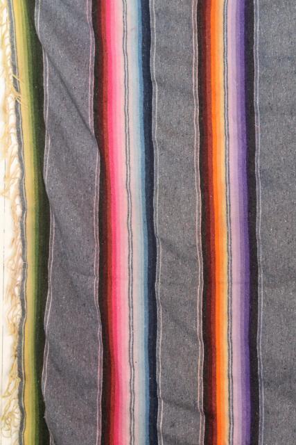 vintage Saltillo Mexican Indian blanket southwest serape stripes