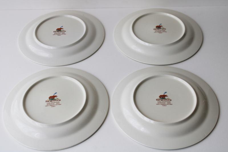 vintage Sango Country Cottage stoneware dinnerware, set of four salad plates