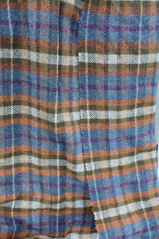 vintage Scottish tartan plaid throw or shawl, all wool fabric woven in ...