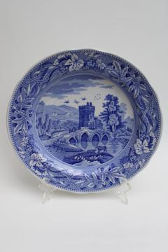 vintage Spode Blue Room china plate antique transferware pattern Lucano circa 1819
