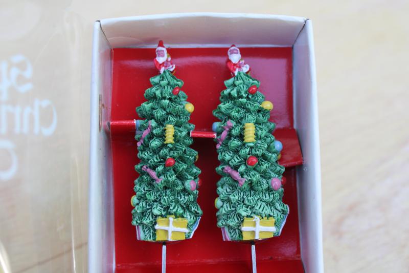 vintage Spode Christmas tree pattern go along canape spreaders, original box marked Taiwan