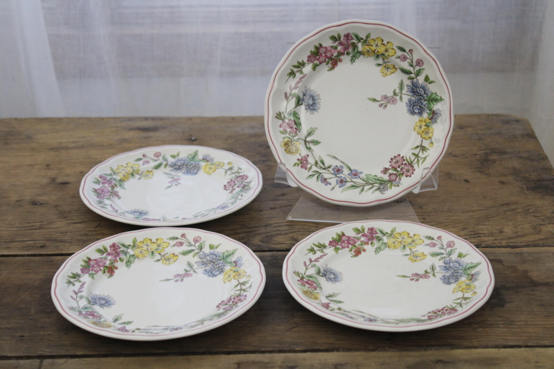 vintage Spode china Romany bread  butter plates never used, meadow wildflowers floral
