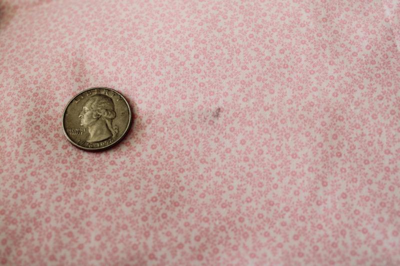 vintage Springs / Cinderella cotton fabric, tiny print floral in pink on white