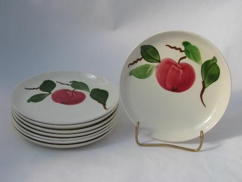 vintage Stetson china hand-painted Red Apple pottery plates lot, Rio