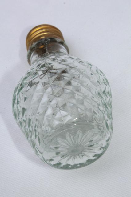 vintage Sylvania novelty edison light bulb, clear quilted glass w/ beehive lantern shape