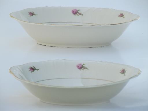 vintage Syracuse china, Victoria moss rose pattern serving pieces lot 