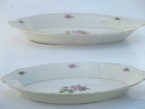 vintage Syracuse china, Victoria moss rose pattern serving pieces lot 