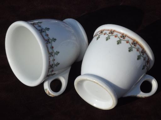 vintage Syracuse china footed cups, art deco egyptian revival border