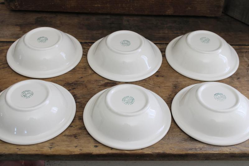 vintage Syracuse china, southwest style restaurant ware bowls, ironstone w/ drip glaze