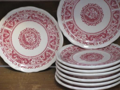 vintage Syracuse restaurant ironstone china, Strawberry Hill plates